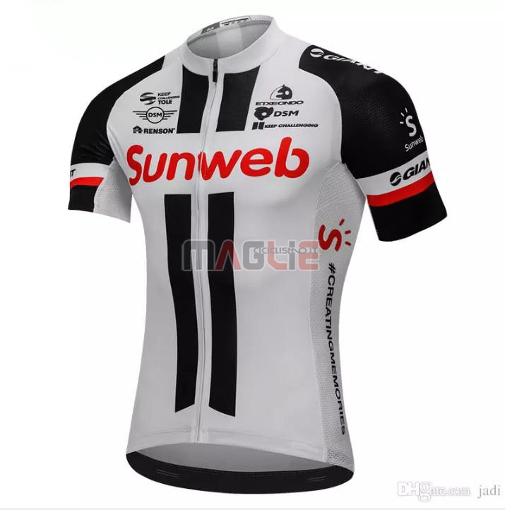 Maglia Sunweb Manica Corta 2018 Grigio e Nero